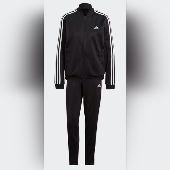 adidas Pants - Adidas Essentials 3-Stripes Track Suit, Black/White, Size XL